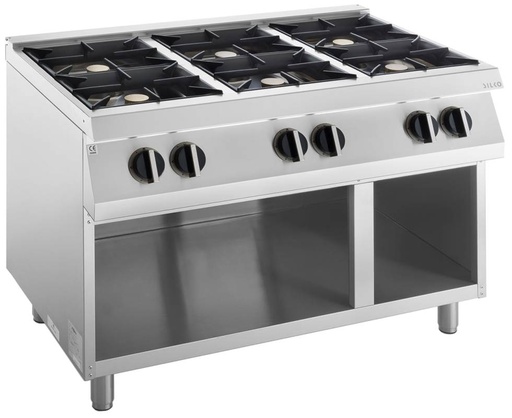 KBS Gas-Herd 6 Brenner 36 kW offener Unterbau