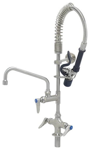 EVERSTEEL Edelstahl 2-Hebelmischer 1-Loch mit Schwenkhahn und LOW-FLOW Brause
