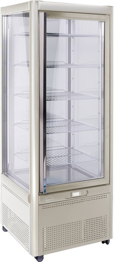 KBS Panoramavitrine Prisma 401 TNV-PG (silber) mit Drehgestell