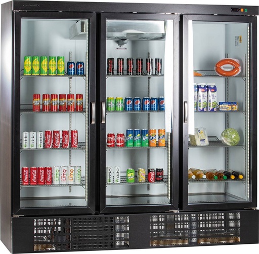 KBS Glastürkühlschrank KU 1850 G mit 3 Drehtüren