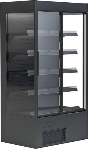 KBS Wandkühlregal Variant 107 Black Line mit Glasschiebetüren
