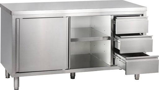 KBS Arbeitsschrank mit Schiebetüren und Schubladenblock B 180cm x T 70cm