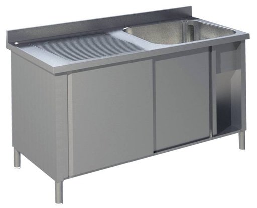 KBS Spülschrank mit Schiebetüren B 140cm - Becken rechts