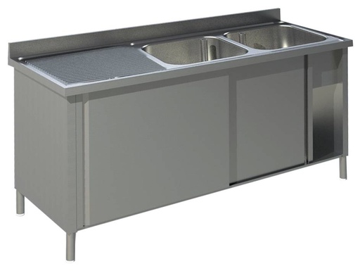 KBS Spülschrank mit Schiebetüren B 200cm - Becken rechts