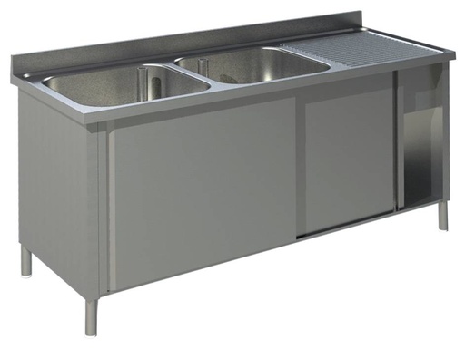 KBS Spülschrank mit Schiebetüren B 200cm - Becken links