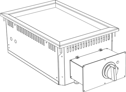 KBS Elektro Grillplatte Grillfläche gerillt verchromt Drop In 700 Breite 400mm
