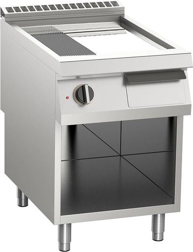 KBS Elektro-Grillplatte geteilt verchromt 10,5 kW mit 2 Heizzone offener Unterbau