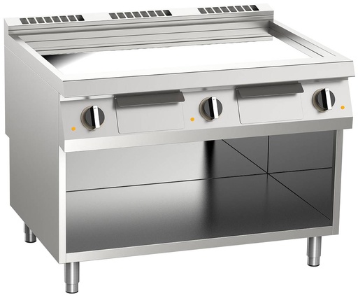 KBS Elektro-Grillplatte glatt verchromt 22,5kW mit 3 Heizzonen offener Unterbau