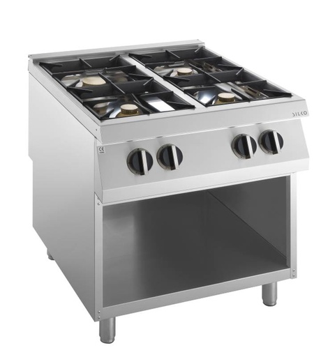 KBS Gas-Kochfläche 4 Brenner 36 kW, offener Unterbau