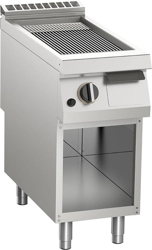 KBS Gas-Grillplatte gerillt verchromt 10,5kW mit 1 Heizzone offener Unterbau