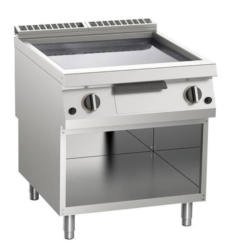 KBS Gas-Grillplatte glatt verchromt 21kW mit 2 Heizzonen offener Unterbau