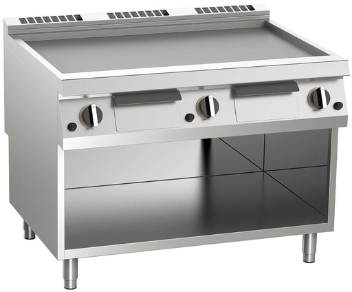 KBS Gas-Grillplatte glatt aus Edelstahl 31,5 kW mit 3 Heizzonen offener Unterbau