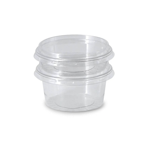 Dressingbecher rPET Ø75mm/50ml – 1000 Stück mit Deckel rPET / Transparent / 1000 Stk.