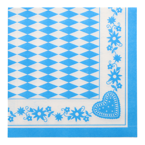 50 Servietten 1/4-Falz 40 cm x 40 cm "Bayrisch Blau"