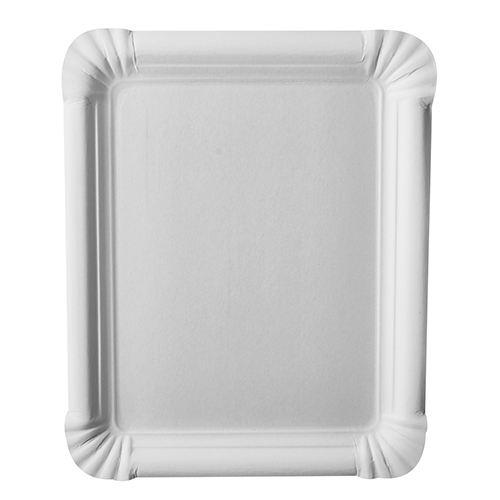 2 x 250 Teller, Pappe "pure" eckig 16,5 cm x 20 cm weiss