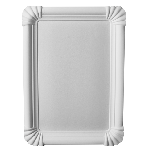 2 x 250 Teller, Pappe "pure" eckig 16,5 cm x 23 cm weiss
