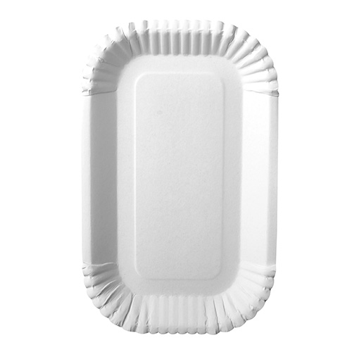 6 x 100 Schalen, Pappe "pure" eckig 15 cm x 23 cm x 2 cm weiss