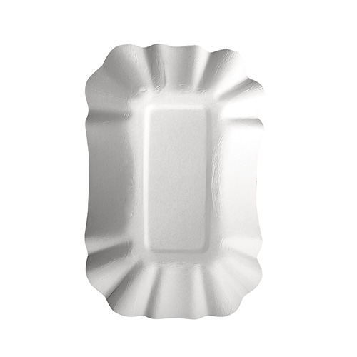 6 x 250 Schalen, Pappe "pure" eckig 9 cm x 14 cm x 3 cm weiss