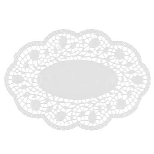 10 x 500 Mokkadeckchen oval 22 cm x 15 cm weiss