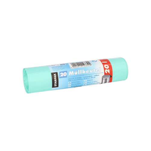 20 Müllbeutel, HDPE 20 L 50 cm x 45 cm mint
