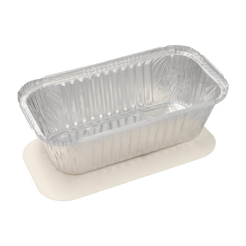 25 Schalen, Alu + Einlegedeckel, PP-beschichtet eckig 1,5 L 7 cm x 13 cm x 24,2 cm