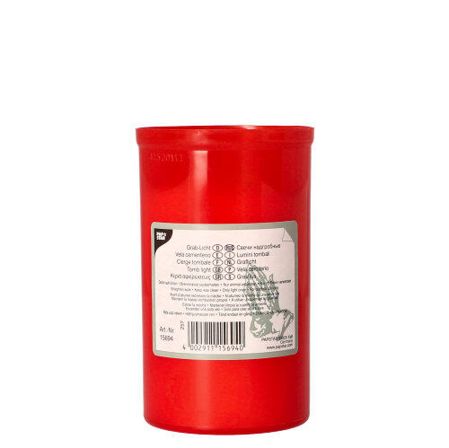 24 x Grablicht T3 Ø 6,4 cm · 10 cm rote Hülle