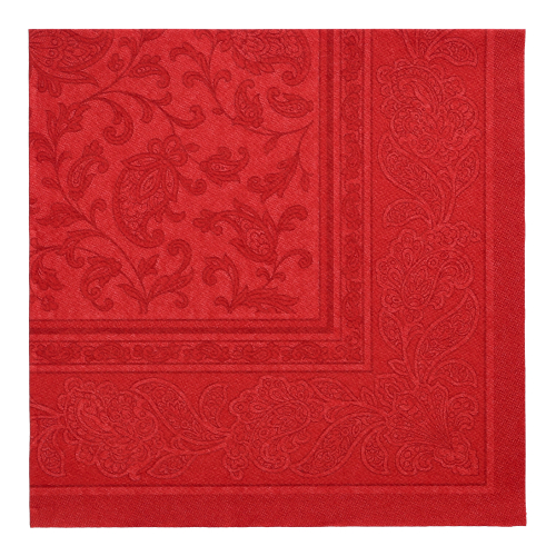 20 Servietten "ROYAL Collection" 1/4-Falz 40 cm x 40 cm bordeaux "Ornaments"
