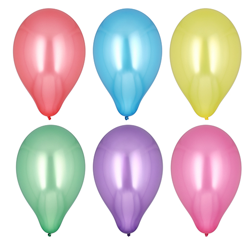 25 Luftballons Ø 25 cm farbig sortiert "Metallic"