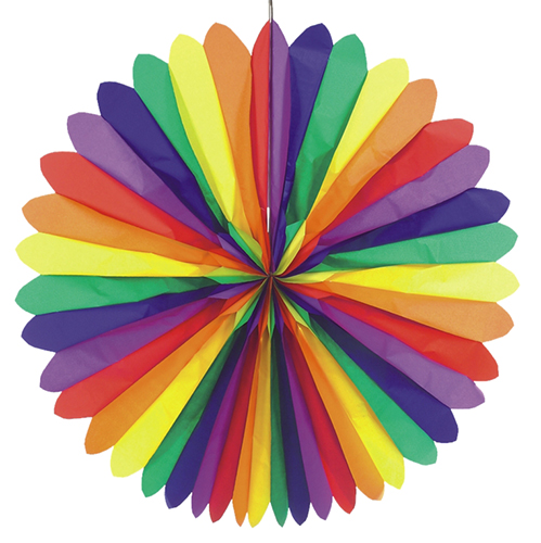 3 x Dekofächer Ø 120 cm "Rainbow" schwer entflammbar