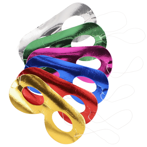 6 Gesichtsmasken farbig sortiert "Metallic"