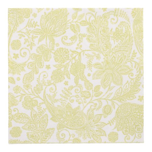 20 Servietten "ROYAL Collection" 1/4-Falz 40 cm x 40 cm limonengrün "Paisley"