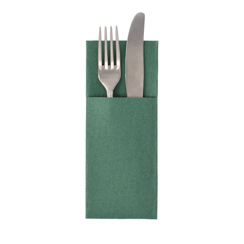 6 x 50 Servietten "ROYAL Collection" 40 cm x 30 cm dunkelgrün mit Besteckfalz
