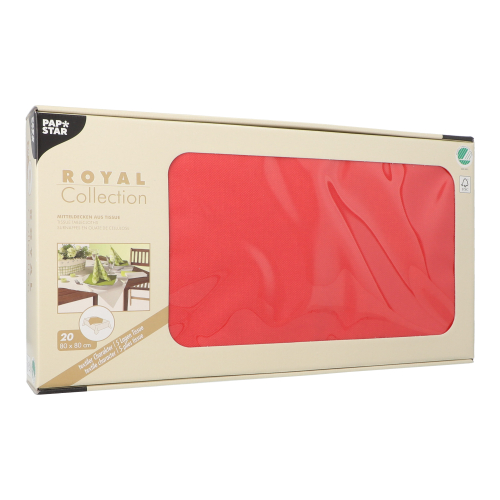 20 Mitteldecken, Tissue "ROYAL Collection" 80 cm x 80 cm rot