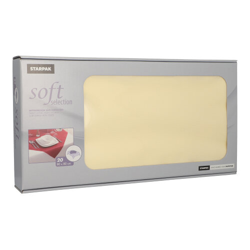 20 Mitteldecken, stoffähnlich, Vlies "soft selection" 80 cm x 80 cm creme