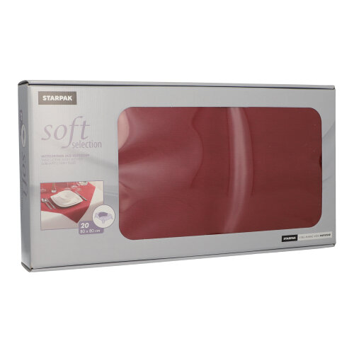 20 Mitteldecken, stoffähnlich, Vlies "soft selection" 80 cm x 80 cm bordeaux