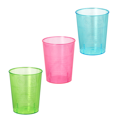 24 x 40 Gläser für Schnaps, PS 4 cl Ø 4,2 cm · 5,2 cm farbig sortiert