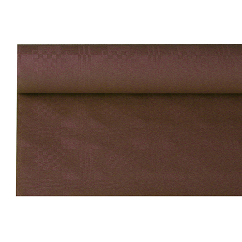 Papiertischtuch mit Damastprägung 6 m x 1,2 m braun