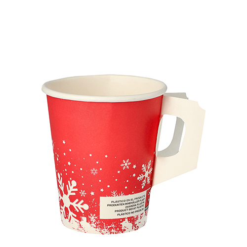 50 Trinkbecher mit Henkel, Pappe 0,2 L Ø 8 cm · 9,3 cm "Winter Time"
