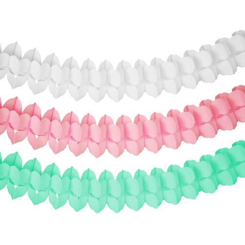 Girlande, Papier Ø 16 cm · 3,65 m farbig sortiert "Pastel"