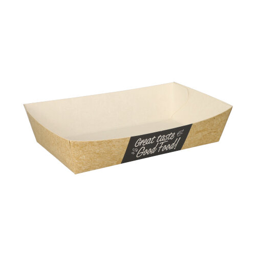 50 Pommes-Frites-Trays "pure" 3,8 cm x 8,5 cm x 15,5 cm "Good Food" extra groß