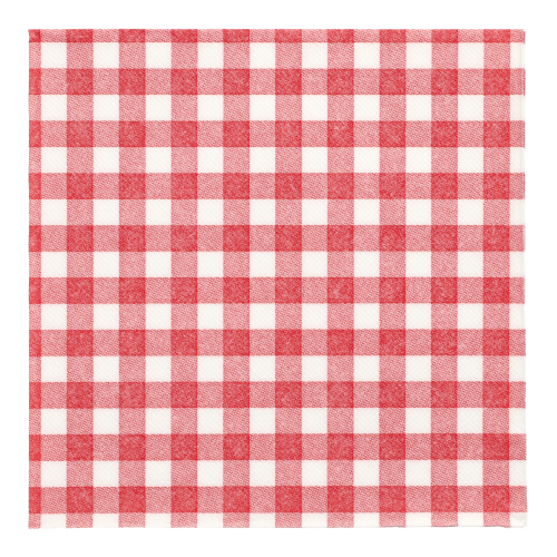 50 Servietten "ROYAL Collection" 1/4-Falz 40 cm x 40 cm rot "Vichy Karo"