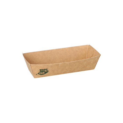 80 Snacktrays, Pappe "pure" 3 cm x 3,3 cm x 10,5 cm braun "100% Fair"