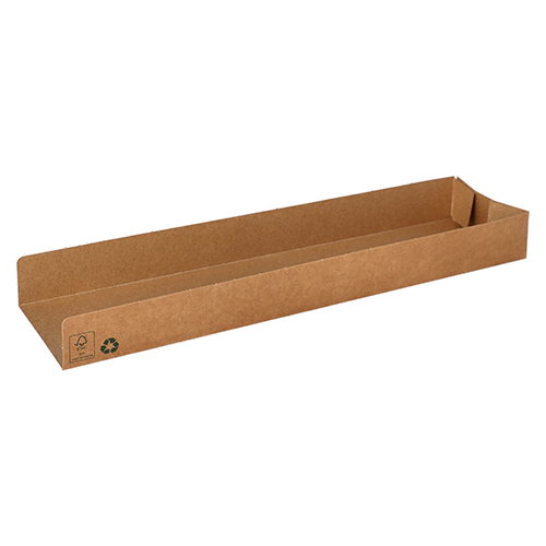 80 Snacktrays, Pappe "pure" 3 cm x 7,5 cm x 28,5 cm braun "100% Fair"