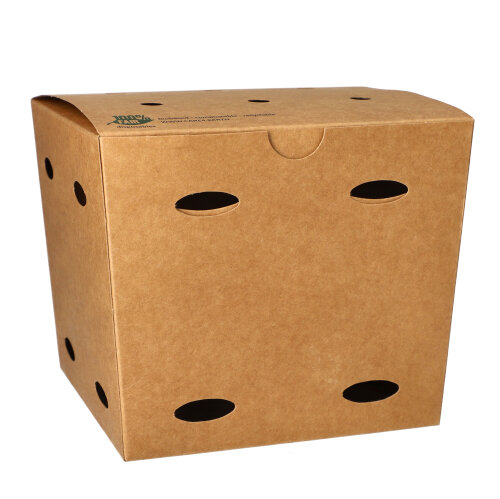50 Pommes-Frites-Boxen, Pappe "pure" 14 cm x 14,5 cm x 14,5 cm braun "100% Fair" groß