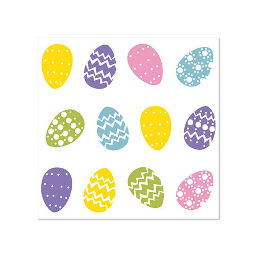 50 Servietten, 3-lagig 1/4-Falz 25 cm x 25 cm "Coloured Eggs"
