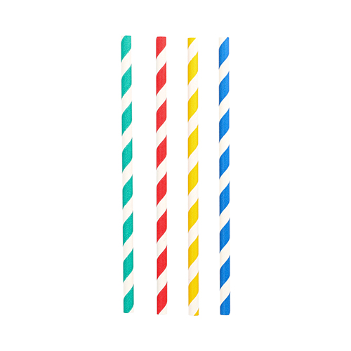 10 x 100 Shake-Halme, Papier Ø 8 mm · 21 cm farbig sortiert "Stripes"