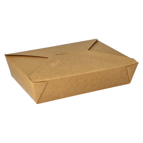 50 Lunchboxen, Pappe "pure" 1500 ml 4,8 cm x 14 cm x 19,5 cm braun