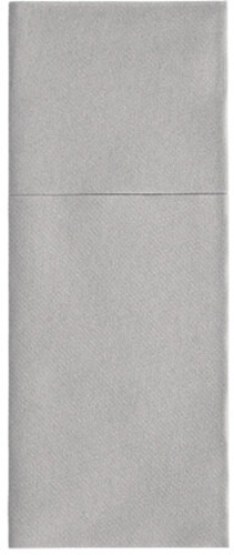 100 Bestecktaschen, Airlaid 40 cm x 48 cm grau "Premium" mit Besteckfalz