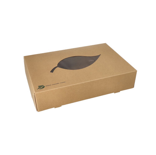 10 Transport- und Catering-Kartons, Pappe "pure" 8 cm x 35,7 cm x 24,7 cm braun "100% Fair"