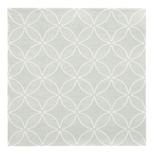 50 Servietten "ROYAL Collection" 1/4-Falz 40 cm x 40 cm jadegrün "Circle Flowers"